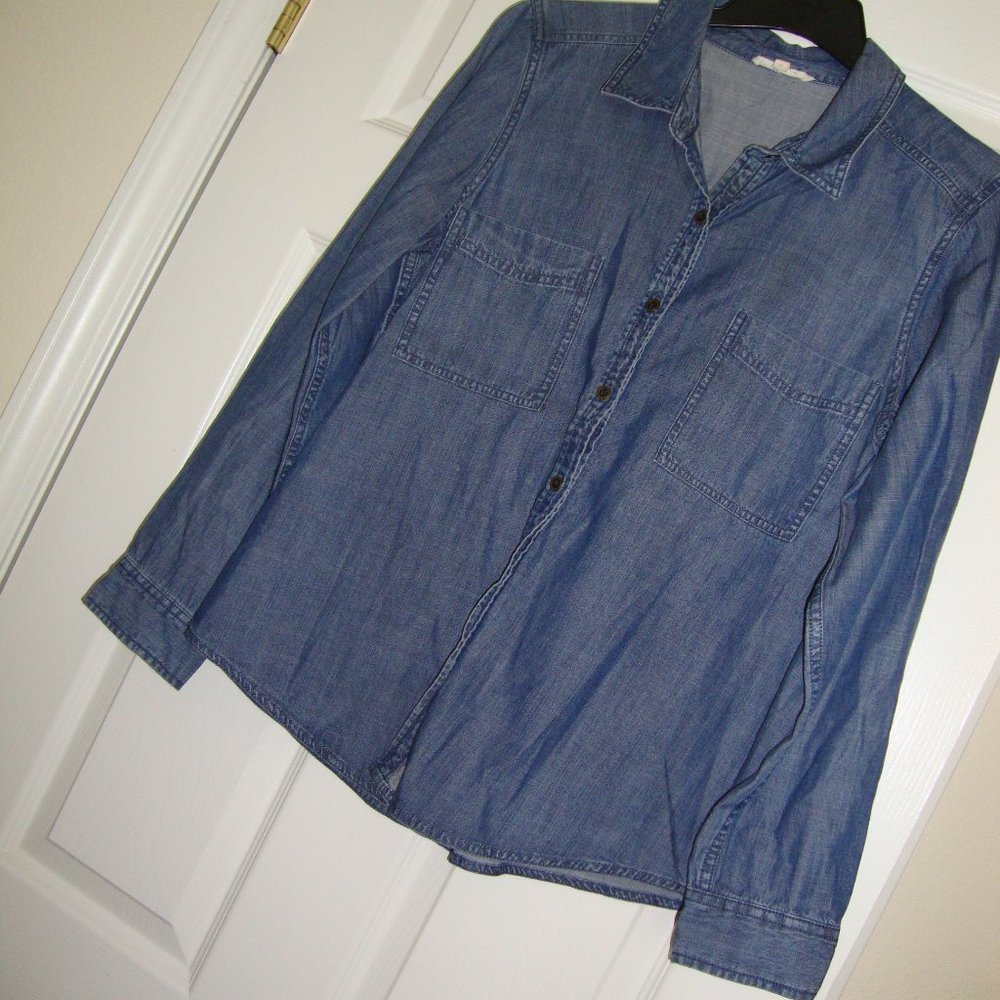 Eileen Fisher Blue Jean Women Long Sleeve Shirt